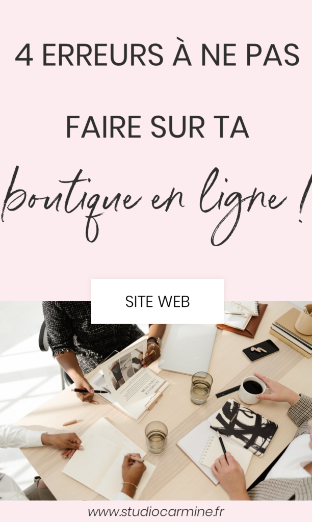 Créer un site de vente en ligne : 4 erreurs à ne pas faire : l'épingle Pinterest