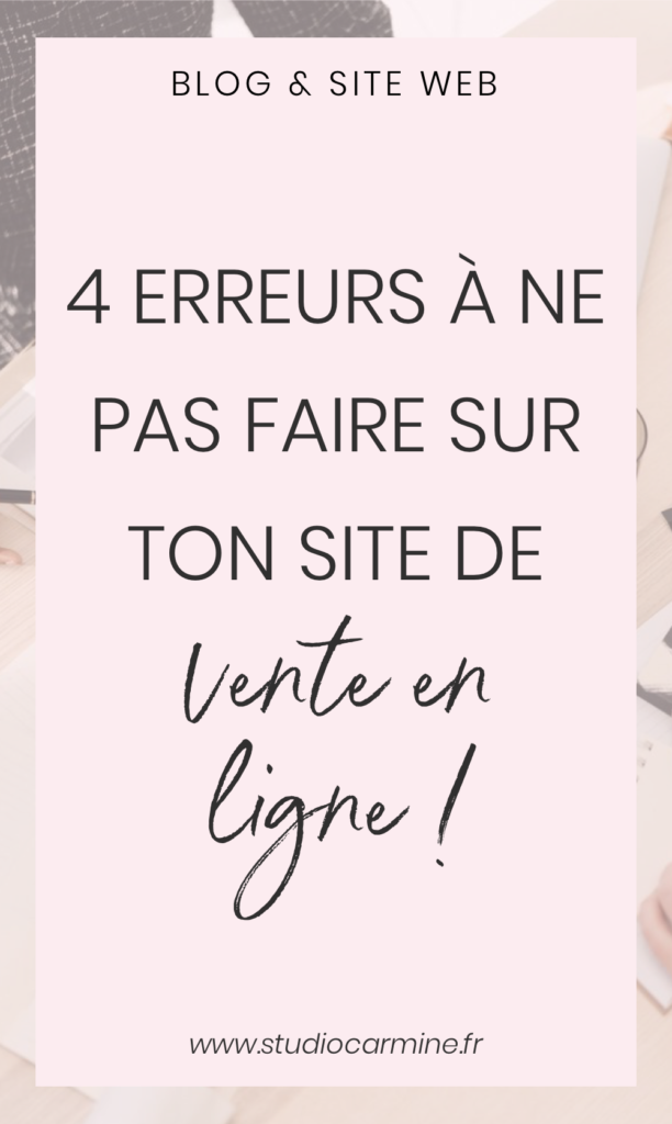 Créer un site de vente en ligne : 4 erreurs à ne pas faire : l'épingle Pinterest